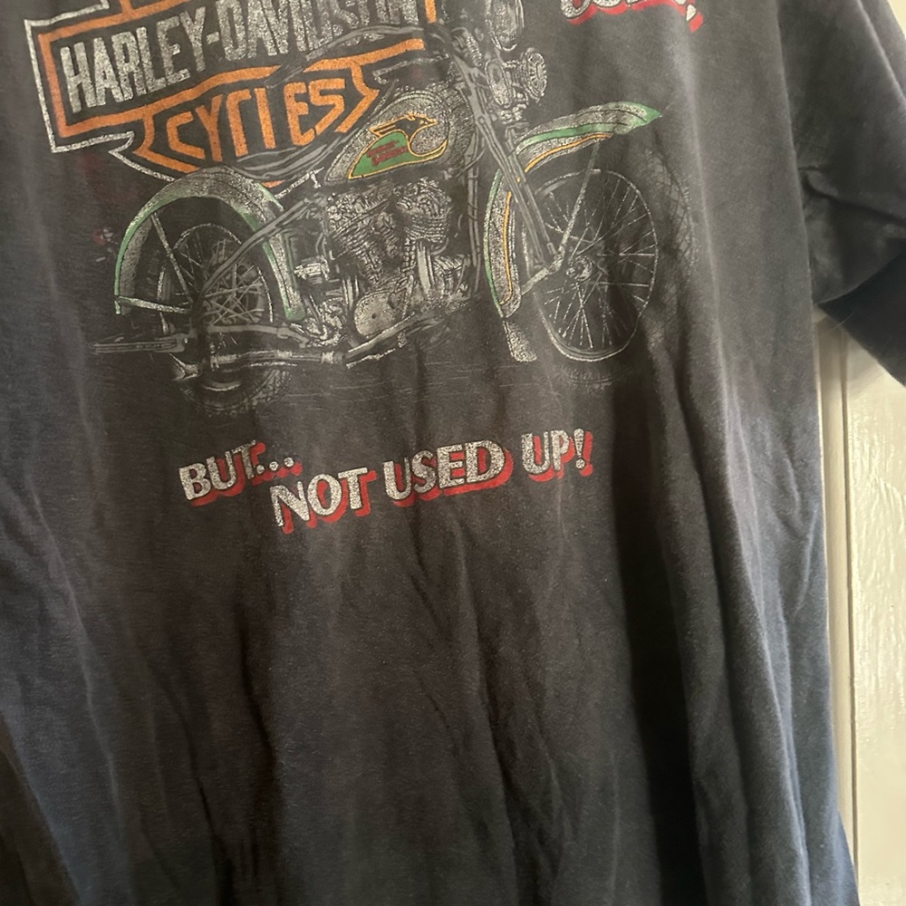 Vintage Harley Davidson Motorcycle T shirt .. Size L .. Super Cool 1970-80s..